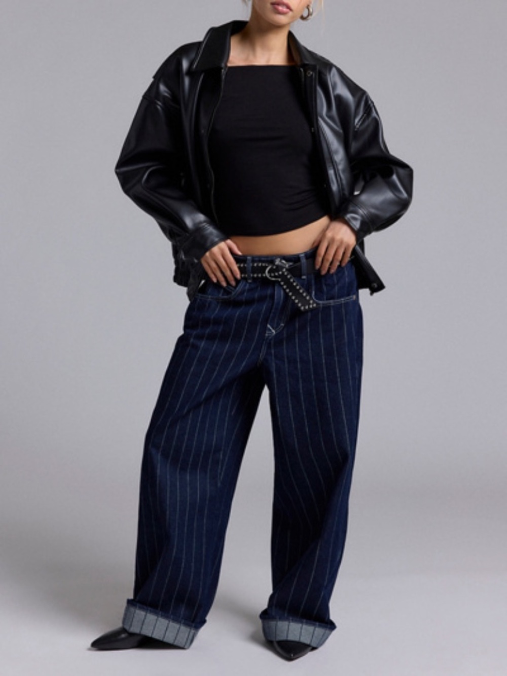 BDG Jaya Printed Baggy Boyfriend Jeans BASEBALL STRIPE